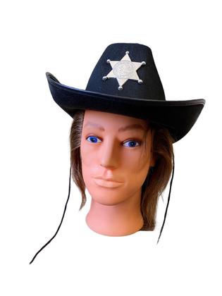 Imagem de Chapéu Cowboy Xerife Preto com estrela Xerife Adulto
