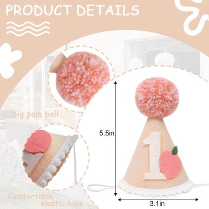Imagem de Chapéu de aniversário WAOUH Peach First Birthday Girl Sweet One