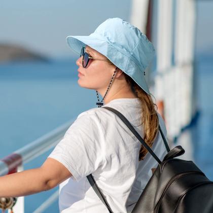 Imagem de Chapéu de balde FEICUI Quick Dry Packable com proteção UV - azul