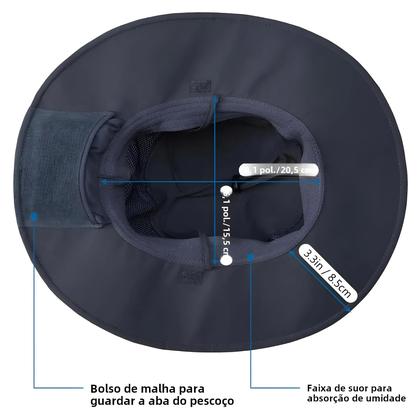 Imagem de Chapéu de Balde Tático para Pesca - Ajustável, Aba Larga, à Prova d'Água e com Proteção UV 50+