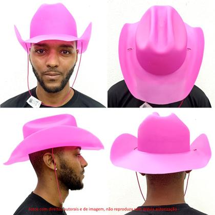 Imagem de Chapéu de Boiadeira Cowboy serve em Adultos e crianças Festa Junina Rosa