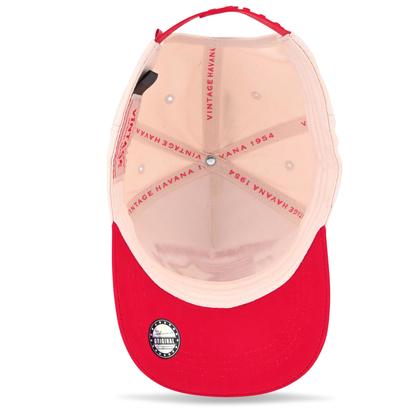 Imagem de Chapéu de caminhoneiro VINTAGE HAVANA Rise Bone/Vermelho para mulheres e homens