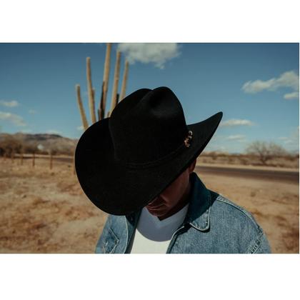 Imagem de Chapéu de cowboy italiano Western Classic Fedora com cinto de fivela