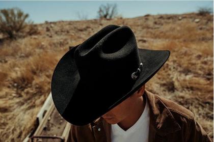 Imagem de Chapéu de cowboy italiano Western Classic Fedora com cinto de fivela