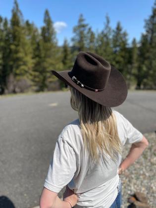 Imagem de Chapéu de cowboy italiano Western Classic Fedora com cinto de fivela