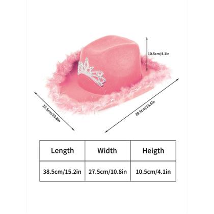 Imagem de Chapéu de Cowboy Ocidental com Penas - Aba Larga de Feltro de Lã - Festa e Halloween