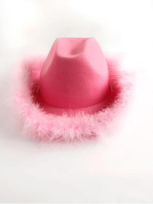 Imagem de Chapéu de Cowboy Ocidental com Penas - Aba Larga de Feltro de Lã - Festa e Halloween