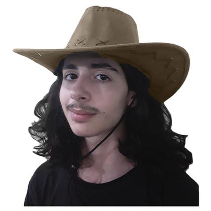 Imagem de Chapéu de Cowboy Western Suede Marrom - Adulto