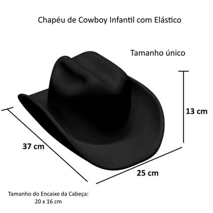 Imagem de Chapéu de Festa Junina e Cowboy com Elástico Infantil Preto