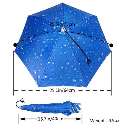 Imagem de Chapéu de guarda-chuva New-VI de 63,5 cm, sem usar as mãos, azul para adultos