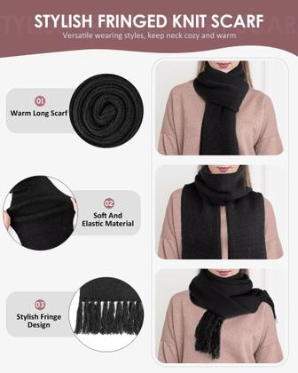 Imagem de Chapéu de inverno, cachecol, conjunto de luvas SENPUKI, forrado de cetim para mulheres e homens