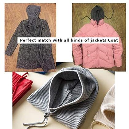 Imagem de Chapéu de inverno Facecozy Wool Blend, cachecol com capuz para mulheres, azul marinho