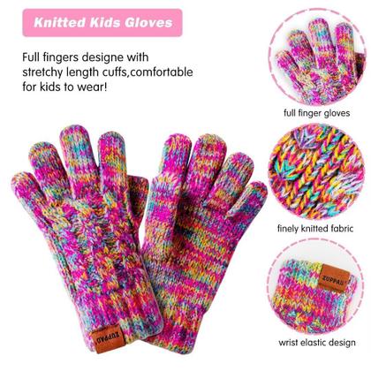 Imagem de Chapéu de inverno, luvas, conjunto de cachecol ZUPPAD para crianças, rosa