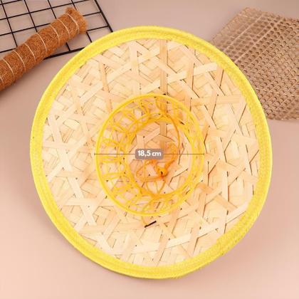 Imagem de Chapéu De Palha Chinês De Fibra Natural Chapeu De Pescador De Bambu Para Turista Fantasia Artesanal