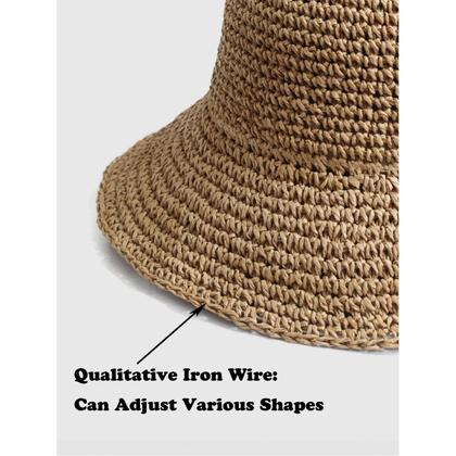 Imagem de Chapéu De Palha De Crochê Feminino Para O Verão Com Proteção UV, Respirável, Para Atividades Ao Ar
