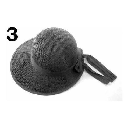 Imagem de Chapéu De Palha Feminino Moda Praia Com Viseira E Laço