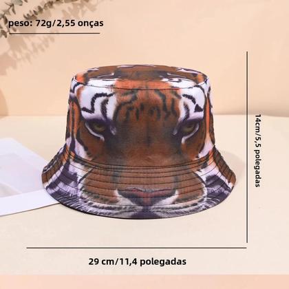 Imagem de Chapéu De Pescador Estampado Com Padrão De Tigre Para Homens E Mulheres, Moda De Primavera E Verão,
