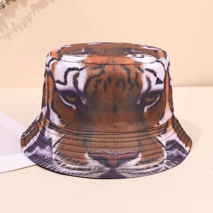 Imagem de Chapéu De Pescador Estampado Com Padrão De Tigre Para Homens E Mulheres, Moda De Primavera E Verão,