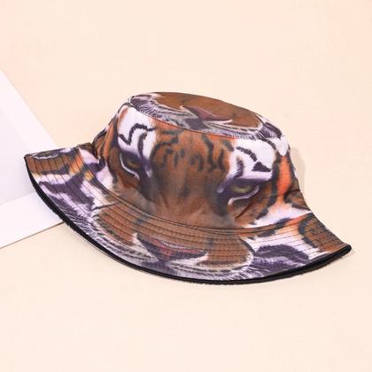 Imagem de Chapéu De Pescador Estampado Com Padrão De Tigre Para Homens E Mulheres, Moda De Primavera E Verão,