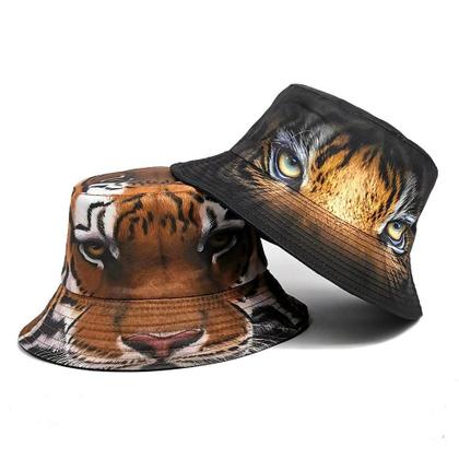 Imagem de Chapéu De Pescador Estampado Com Padrão De Tigre Para Homens E Mulheres, Moda De Primavera E Verão,