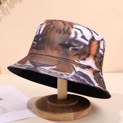 Imagem de Chapéu De Pescador Estampado Com Padrão De Tigre Para Homens E Mulheres, Moda De Primavera E Verão,