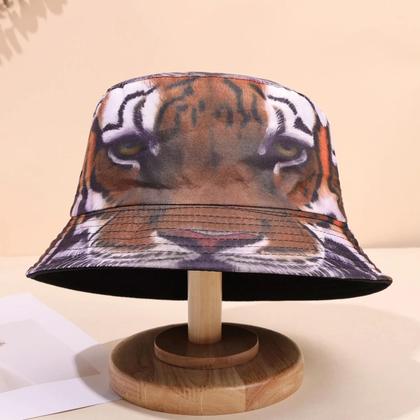 Imagem de Chapéu De Pescador Estampado Com Padrão De Tigre Para Homens E Mulheres, Moda De Primavera E Verão,