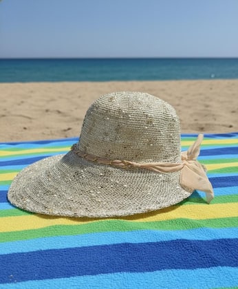 Imagem de Chapéu De Praia Feminino Aba Larga Piscina Verão