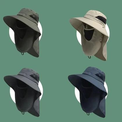 Imagem de Chapéu De Proteção UV Unissex Com Aba Para O Pescoço Para Atividades Ao Ar Livre, Pesca, Camping E