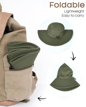 Imagem de Chapéu de sol FURTALK embalável com proteção UV de aba larga UPF 50+