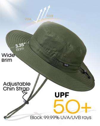 Imagem de Chapéu de sol FURTALK embalável com proteção UV de aba larga UPF 50+