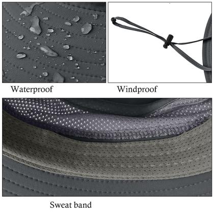 Imagem de Chapéu de sol KIRAAT UPF 50+ de aba larga com aba de pescoço para homens, pacote com 3