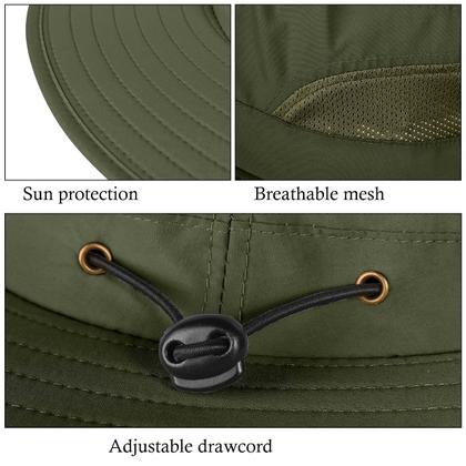 Imagem de Chapéu de sol KIRAAT UPF 50+ de aba larga com aba de pescoço para homens, pacote com 3