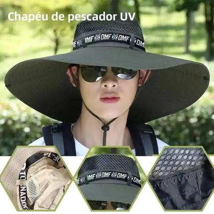 Imagem de Chapéu de Sol Unissex de Malha Respirável - Proteção UV para Pesca, Caminhada e Praia