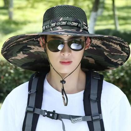 Imagem de Chapéu de Sol Unissex de Malha Respirável - Proteção UV para Pesca, Caminhada e Praia