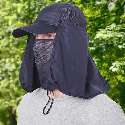 Imagem de Chapéu de Sol Unissex Respirável com Proteção UV - Aba de Pescoço Removível e Secagem Rápida