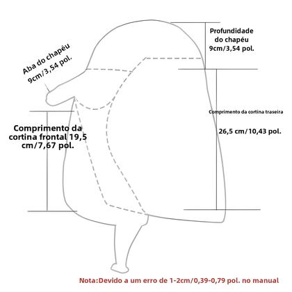 Imagem de Chapéu de Sol Unissex Respirável com Proteção UV - Aba de Pescoço Removível e Secagem Rápida