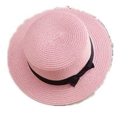 Imagem de Chapéu De Verão Palha Boater Palheta Paris Praia Unissex