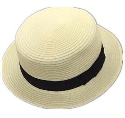Imagem de Chapéu De Verão Palha Boater Palheta Paris Praia Unissex