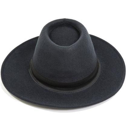 Imagem de Chapéu Fedora Gangster Preto Unissex - Aba Longa  Chapelaria Vintage