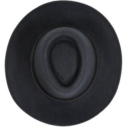 Imagem de Chapéu Fedora Gangster Preto Unissex - Aba Longa  Chapelaria Vintage