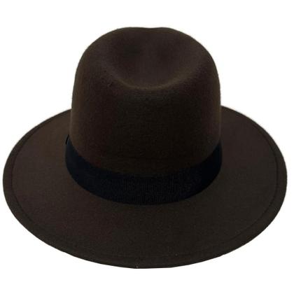 Imagem de Chapéu Fedora Marrom Panamá Feltro Artista Clássico Sertanejo - Lis