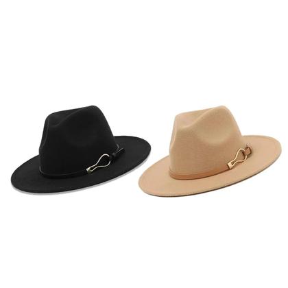 Imagem de Chapéu Feminino De Proteção Solar Com Aba Larga Em Caqui, Estilo Masculino Com Cinto De Anel De