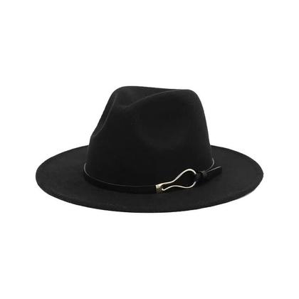 Imagem de Chapéu Feminino De Proteção Solar Com Aba Larga Em Caqui, Estilo Masculino Com Cinto De Anel De