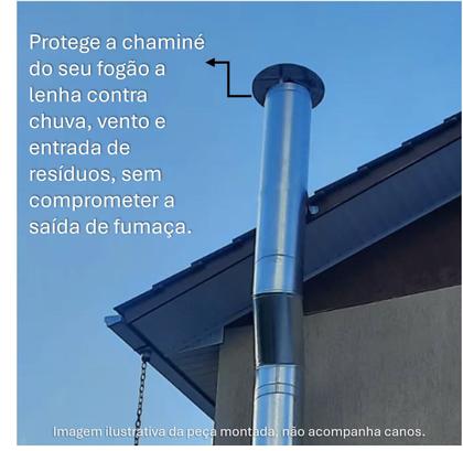 Imagem de Chapéu Fixo Inox Chaminé Universal Chinês Para Fogão A Lenha - 150 Hedlund