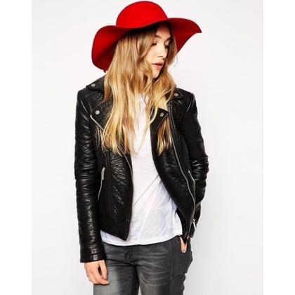 Imagem de Chapéu Floppy Vermelho de Feltro Feminino com Faixa Laço