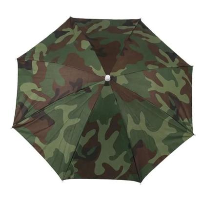 Imagem de Chapéu Guarda-Chuva Sombrinha Camuflado Protetor Camping Passeio Sol Chuva