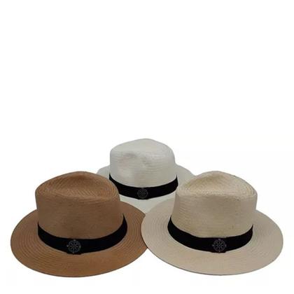 Imagem de Chapéu Importado Tipo Panamá Fedora Com Pingente Feito A Mão