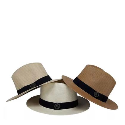 Imagem de Chapéu Importado Tipo Panamá Fedora Com Pingente Feito A Mão