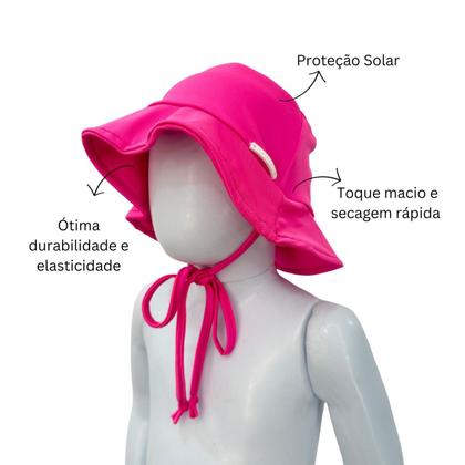 Imagem de Chapéu Infantil Bebê Praia Proteção Solar Uv 50+ Com Forro