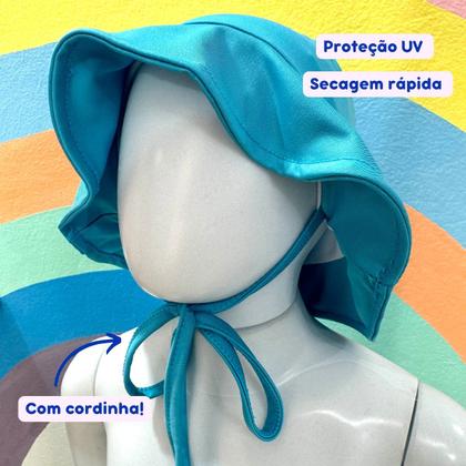 Imagem de Chapéu Infantil Bebê Praia Proteção Solar Uv 50+ Com Forro